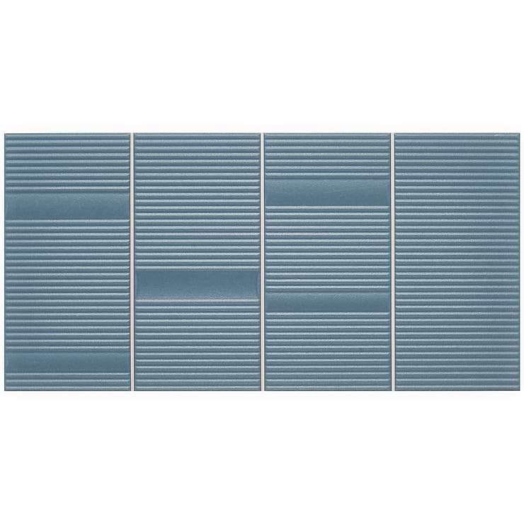 Division Blue 8x16 Fluted 3D Matte Ceramic Wall Tile