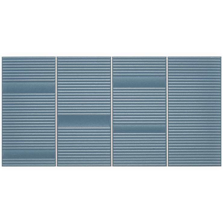 Division Blue 8x16 Fluted 3D Matte Ceramic Wall Tile