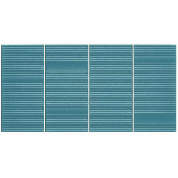 Division Aqua Teal Green 8x16 Fluted 3D Matte Ceramic Wall Tile