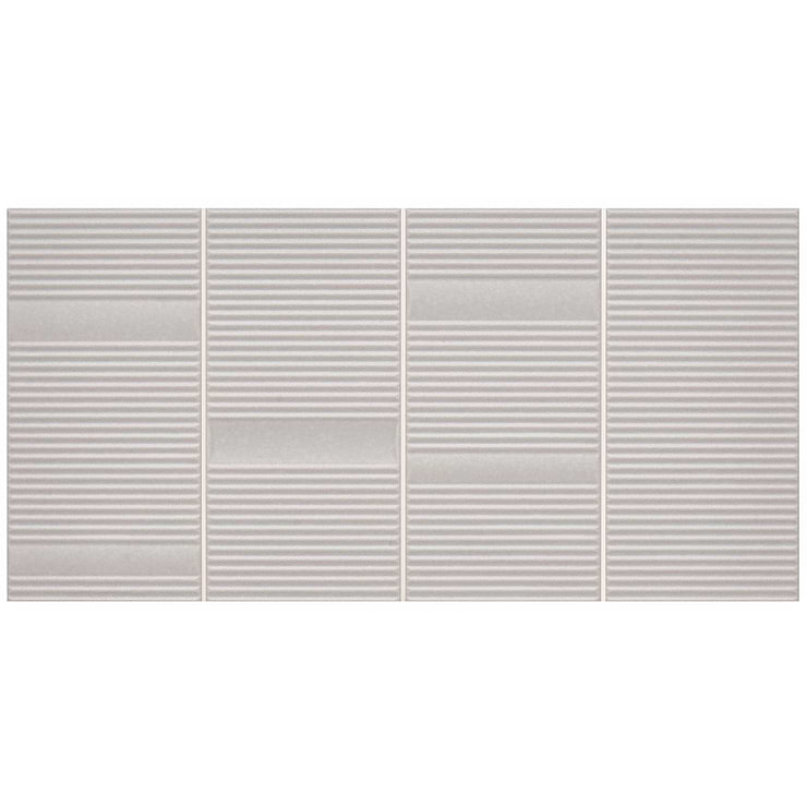 Division Silver 8x16 Fluted 3D Matte Ceramic Wall Tile