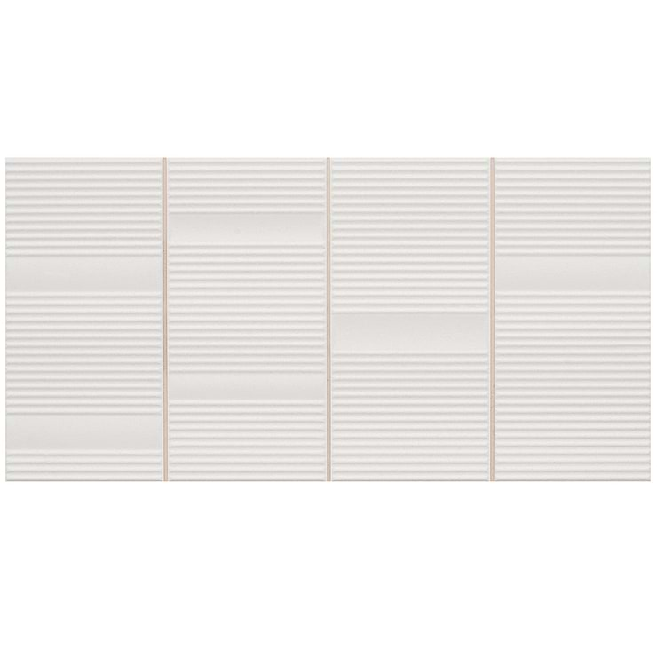 Division White 8x16 Fluted 3D Matte Ceramic Wall Tile