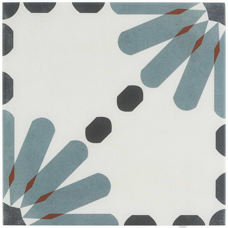 Lapaz Daisy Blue 9x9 Matte Porcelain Tile 