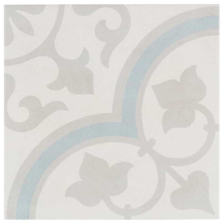Lapaz Silver Ornate 9x9 Matte Porcelain Tile