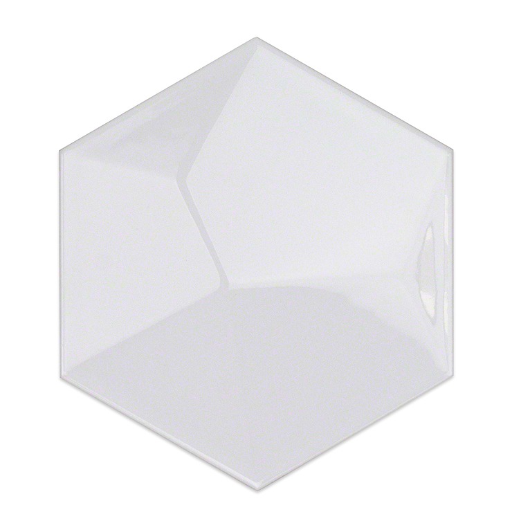 Exagoni Dimension White 6x7 3D Hexagon Blanco Polished Ceramic Wall Tile