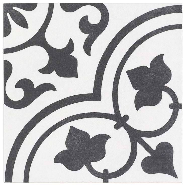 Cascais White Ornate 9x9 Matte Porcelain Tile