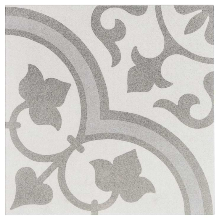 Cascais Silver Ornate 9x9 Matte Porcelain Tile