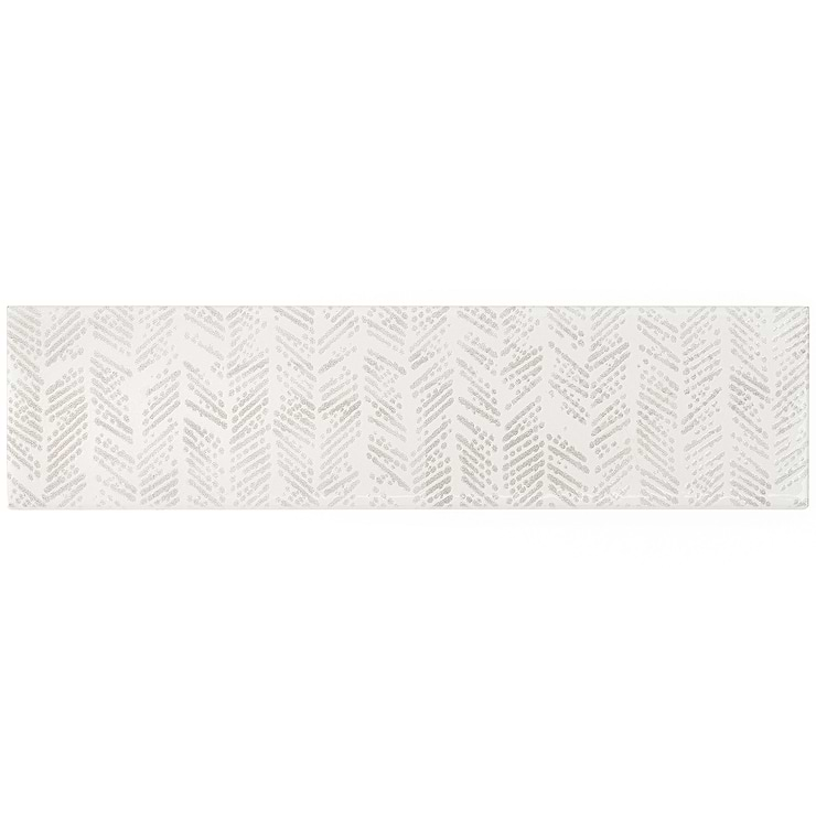 Chance White 2x10 Polished Ceramic Chevron Tile