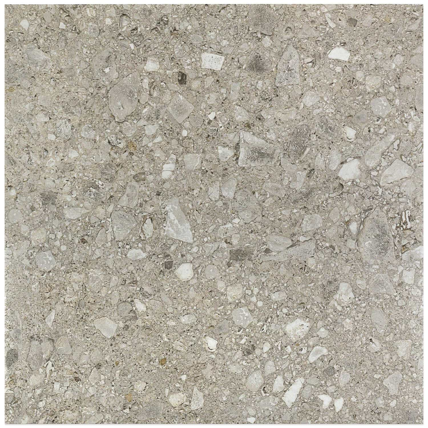 Rizo Tortora Gray 24x24 Terrazzo Look Semi-Polished Porcelain Tile