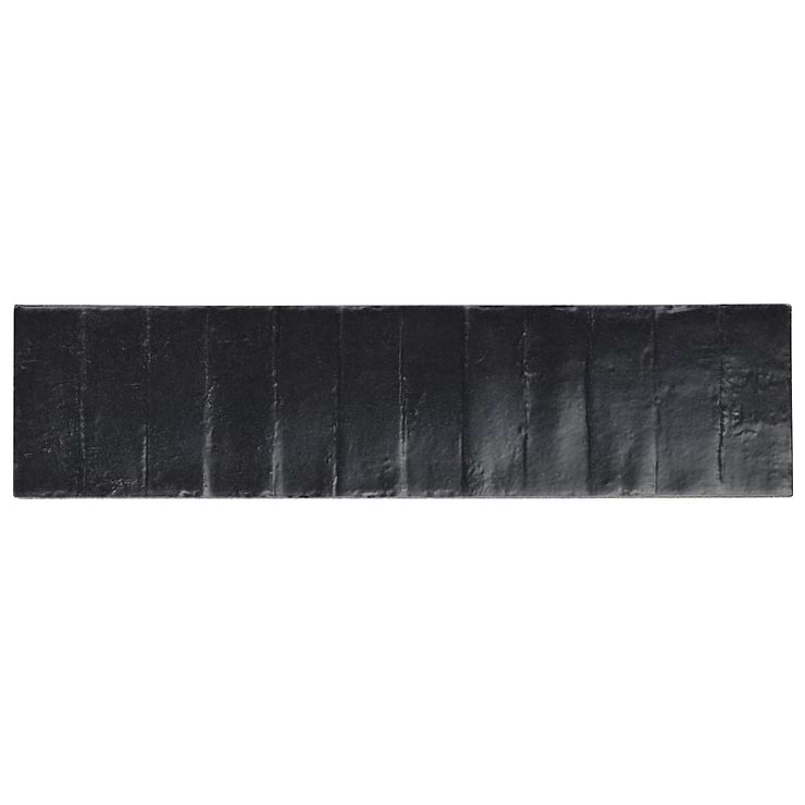 Rework Leather Black 3x12 Matte Porcelain Tile