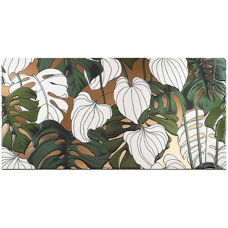 Tropez Foliage Blanco Multicolor 24x48 Artisan Decor Porcelain Tile