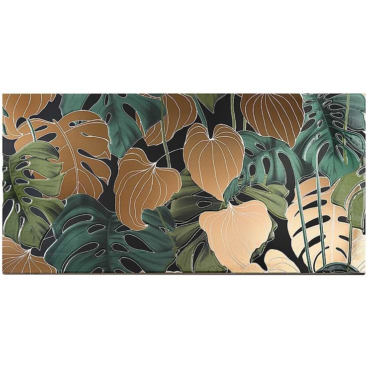 Tropez Foliage Oro Multicolor 24x48 Artisan Decor Porcelain Tile