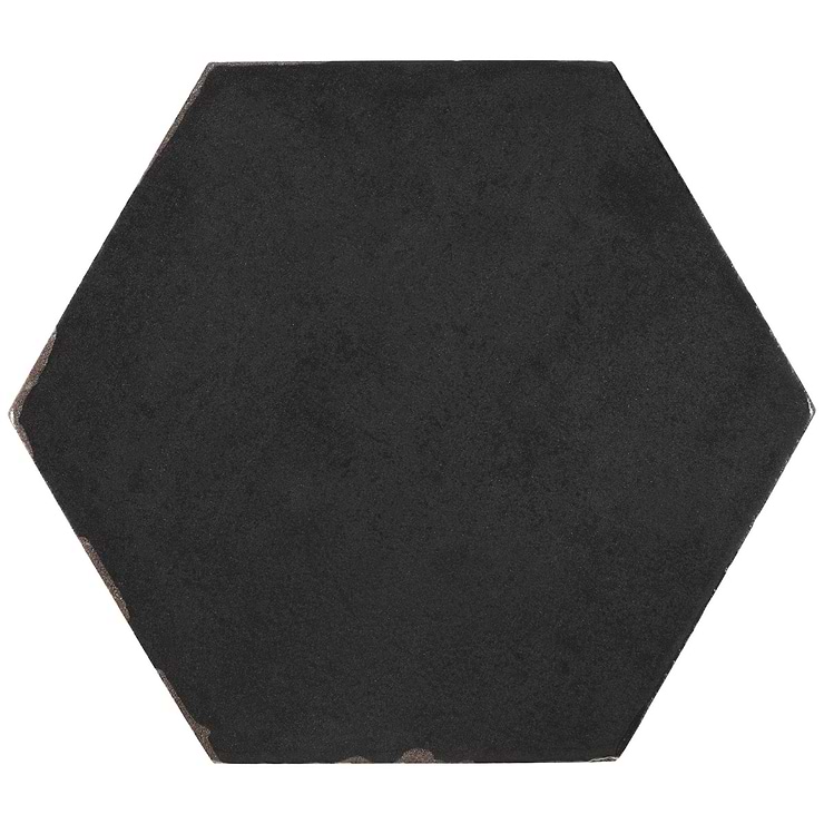 Sasha Hex Sorrentine Nero 6" Matte Porcelain Hexagon Tile