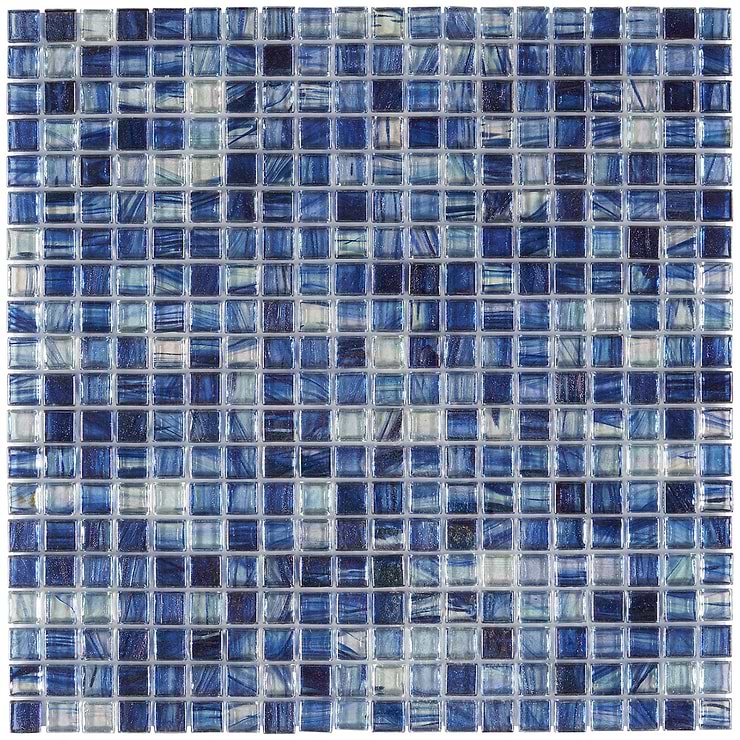 Celeste Bermuda Blue 1x1 Glass Polished Mosaic Tile