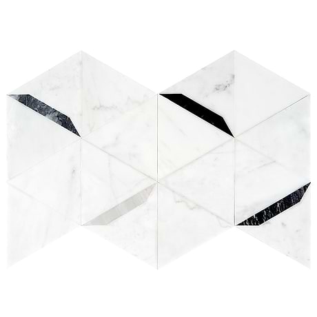 Tres Grigio 5x6 Polished Marble Mosaic Tile