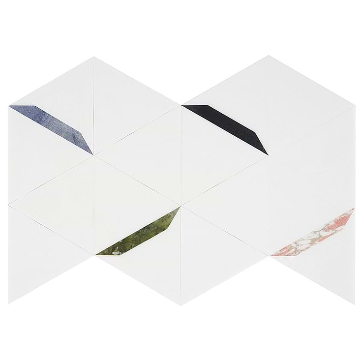 Tres Thassos Gem 5x6 Polished Marble Mosaic Tile