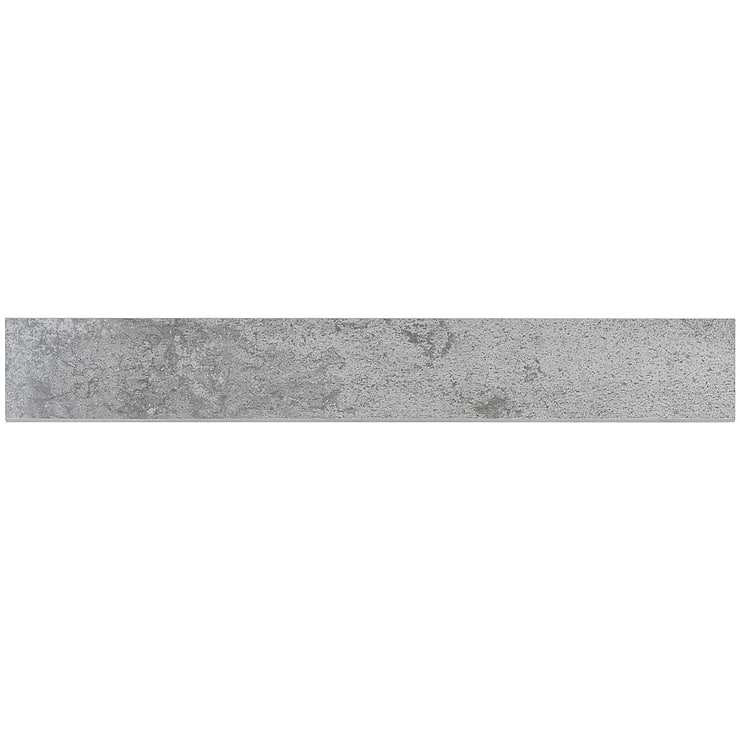 Hewlett Metal Silver 3x24 Matte Porcelain Bullnose