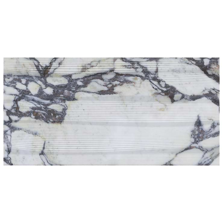 Autograph Vibe Arabescato White 24x48 3D Textured Marble Look Matte Porcelain Tile