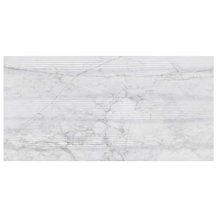 Autograph Vibe Caldia Oro White 24x48 3D Textured Marble Look Matte Porcelain Tile