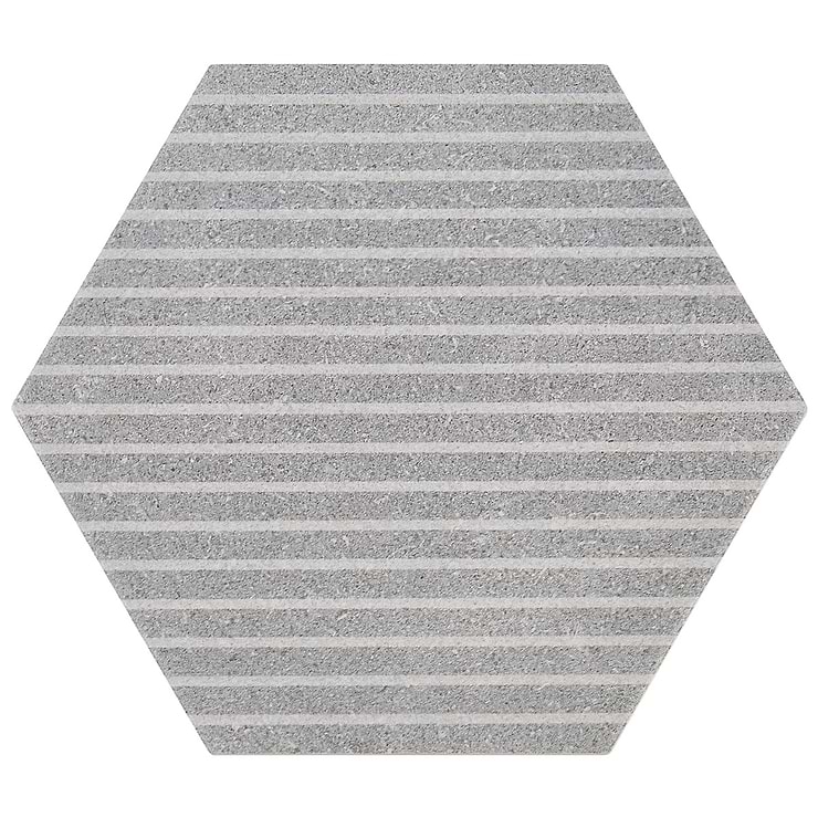 Texstone Deco Gris Gray 9" Matte Porcelain Hexagon Tile