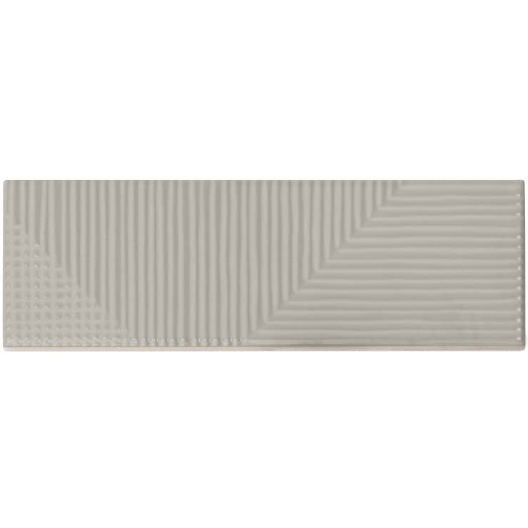 Enigma Light Gray 2x8 Polished Textured Ceramic Wall Tile