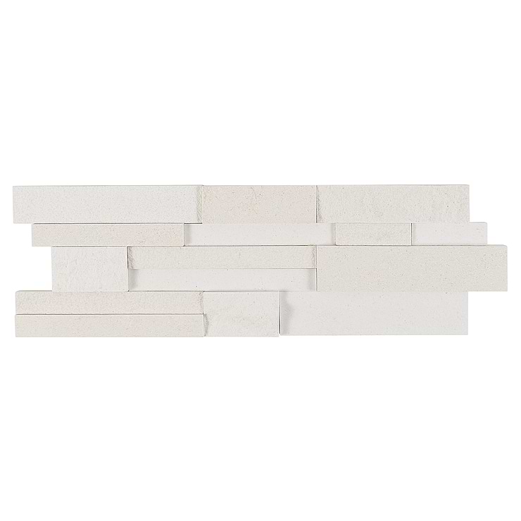 StackStone 3D Ebbor Beige & Cream Marble Ledger Panel Mosaic Wall Tile