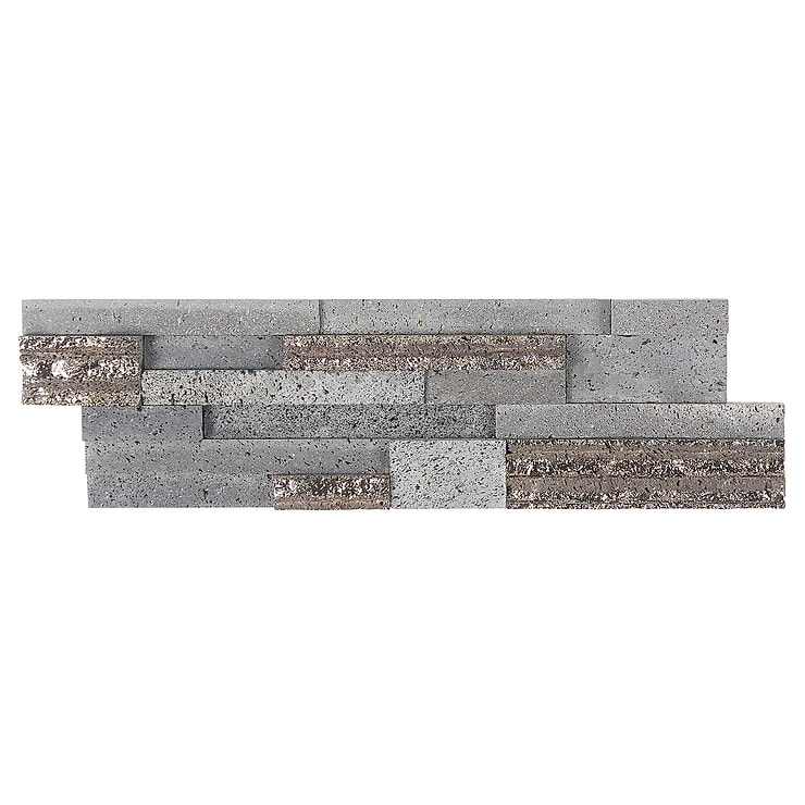 StackStone 3D Steel Gray Marble Ledger Panel Mosaic Wall Tile