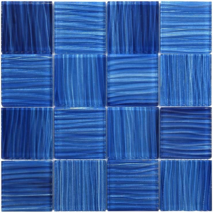 Bimini Cobalt 3x3 Polished Glass Mosaic