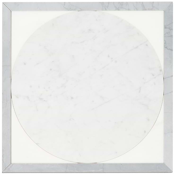 Cadre Grisaille Gray 20x20 Polished Marble Mosaic Tile