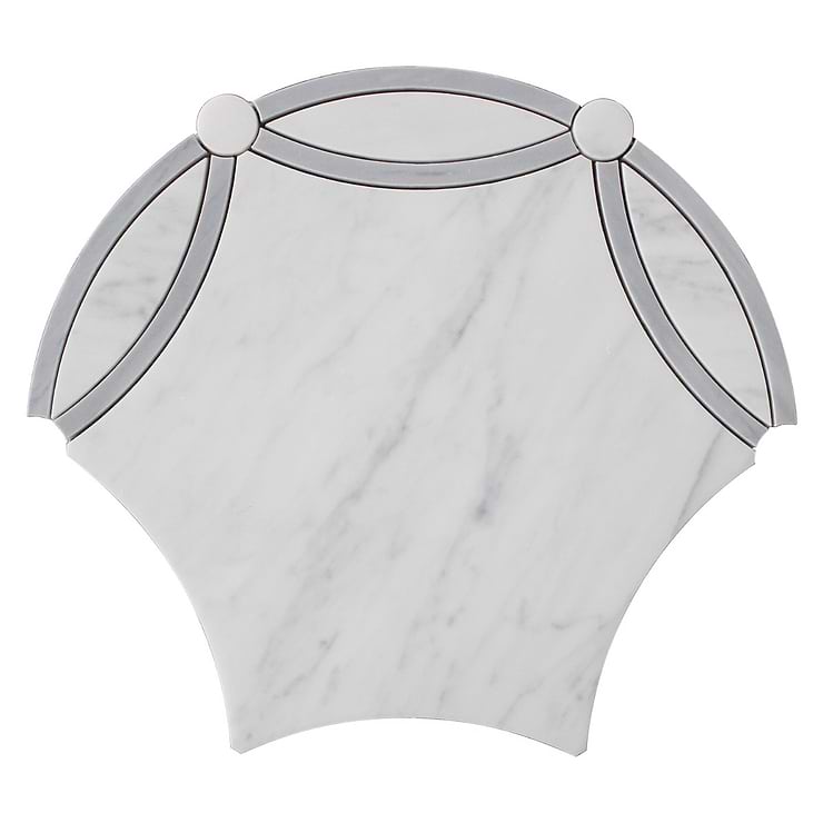 Celine Carrara White Polished Marble Mosaic Tile