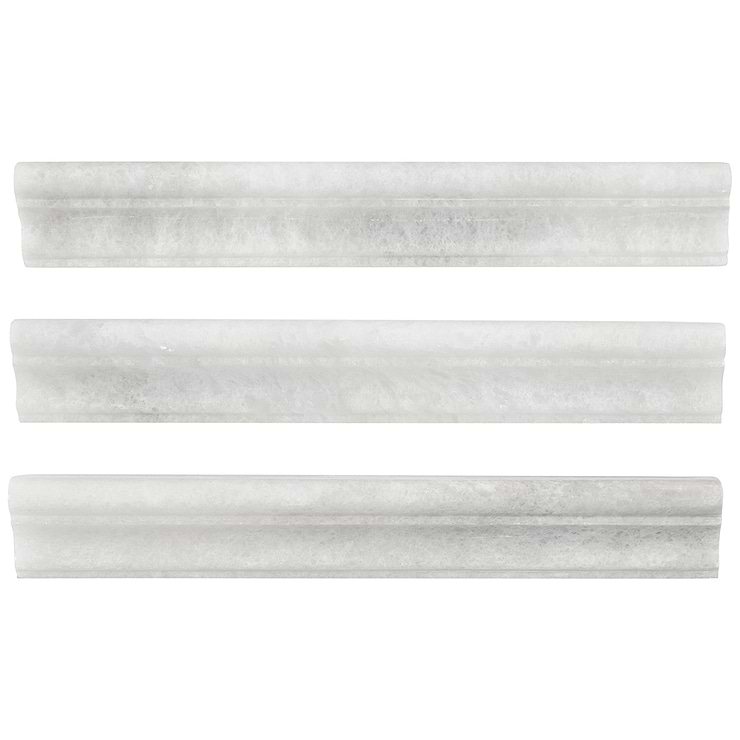 Biarritz White 2x12 Polished Marble Cornice Molding