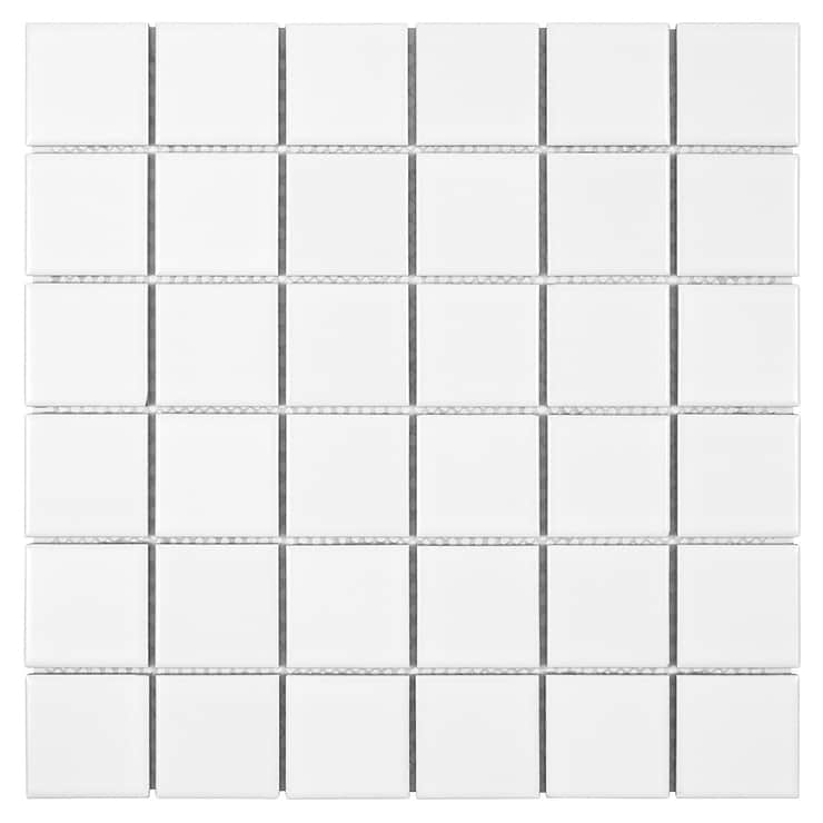 Serenity White 2x2 Matte Porcelain Mosaic Tile