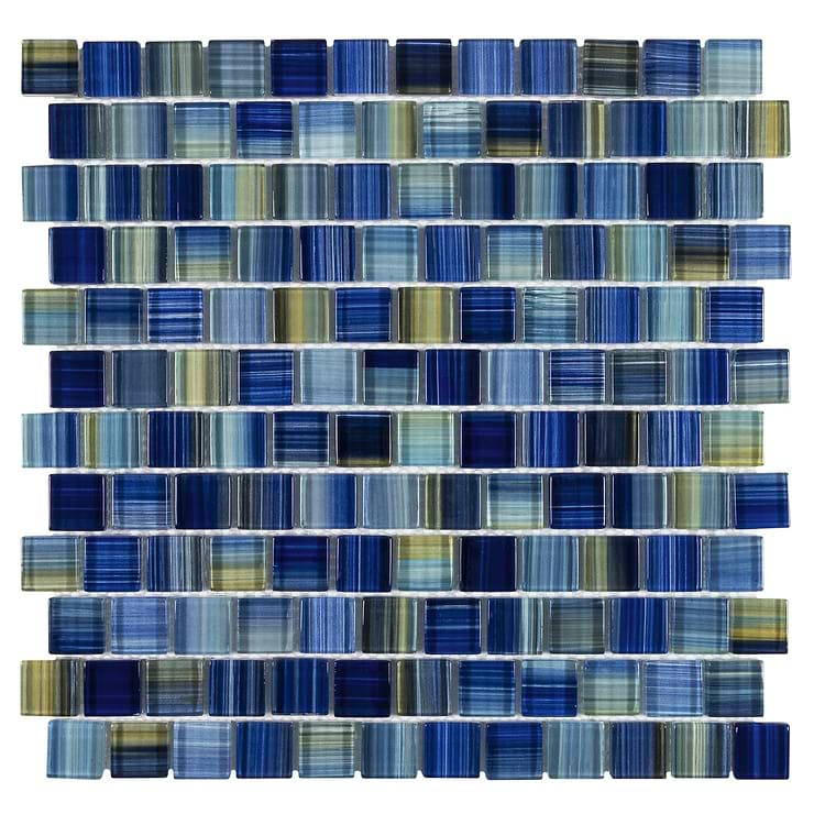 Watercolors Blue 1x1 Glass Mosaic