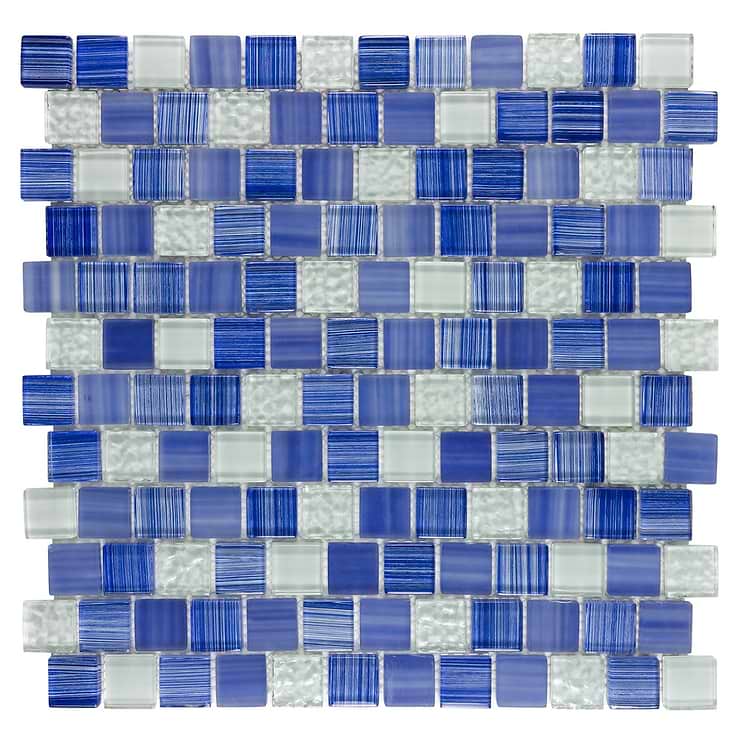 Watercolors Polaris Blue 1x1 Glass Mosaic