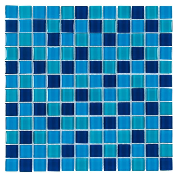 Watercolors Champlain Blue 1x1 Glass Mosaic