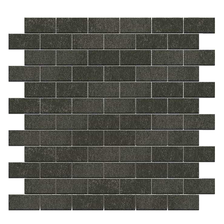 Karo Black 1X2 Porcelain Mosaic