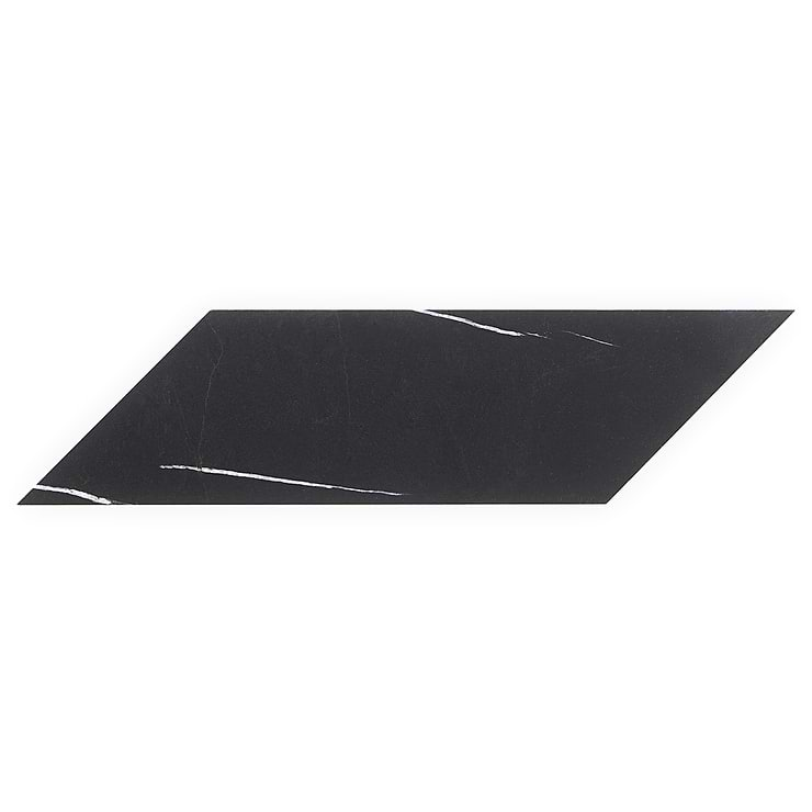 Nero Marquina 3x12 Chevron Honed Marble Tile