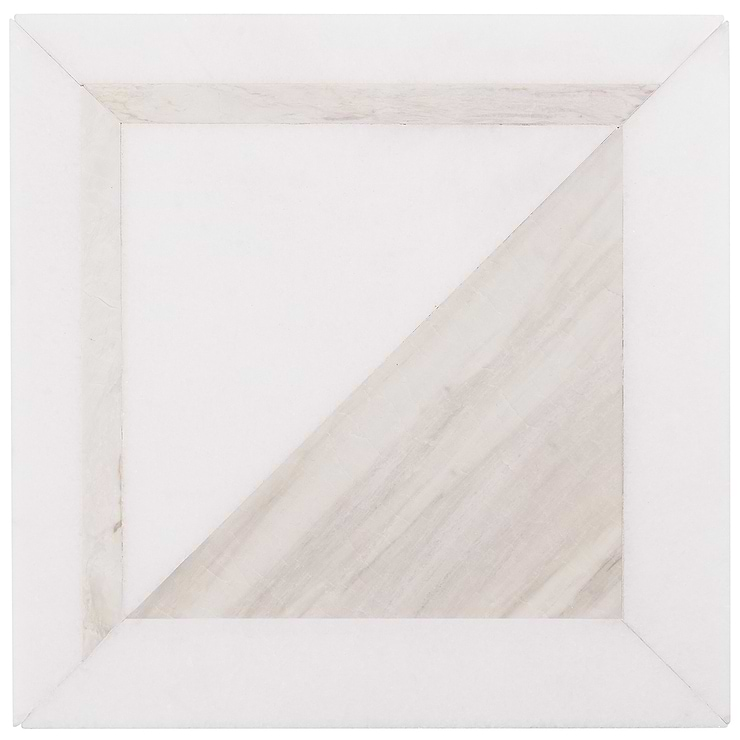 GeoMarble Lados Thassos Sabbia Polished Marble Mosaic Tile