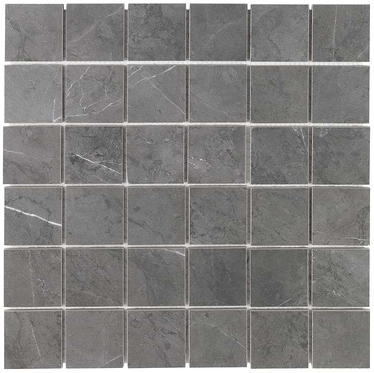 Marble Tech Amani Grey 2x2 Matte Marble Look Porcelain Mosaic Tile