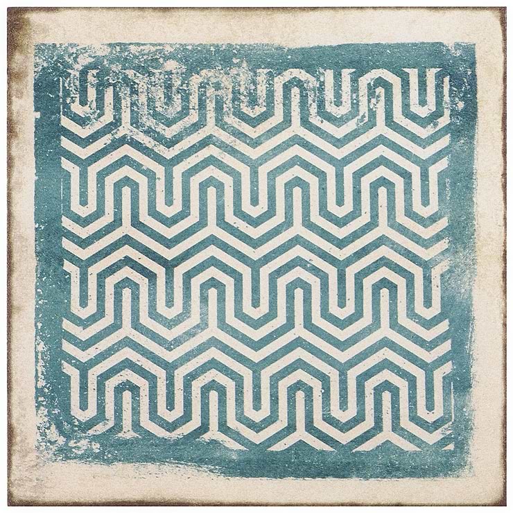 Los Lunas Deco Blue 8x8 Matte Porcelain Tile