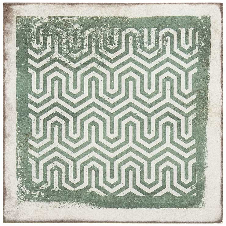 Los Lunas Deco Green 8x8 Matte Porcelain Tile