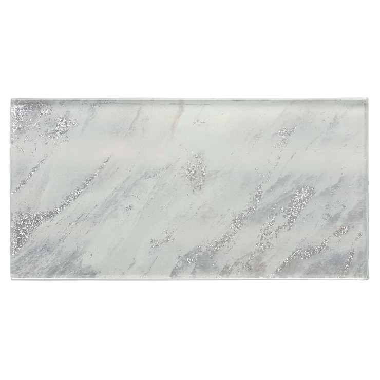 Gem Ice Gray Diamond 4x9 Polished Glass Tile