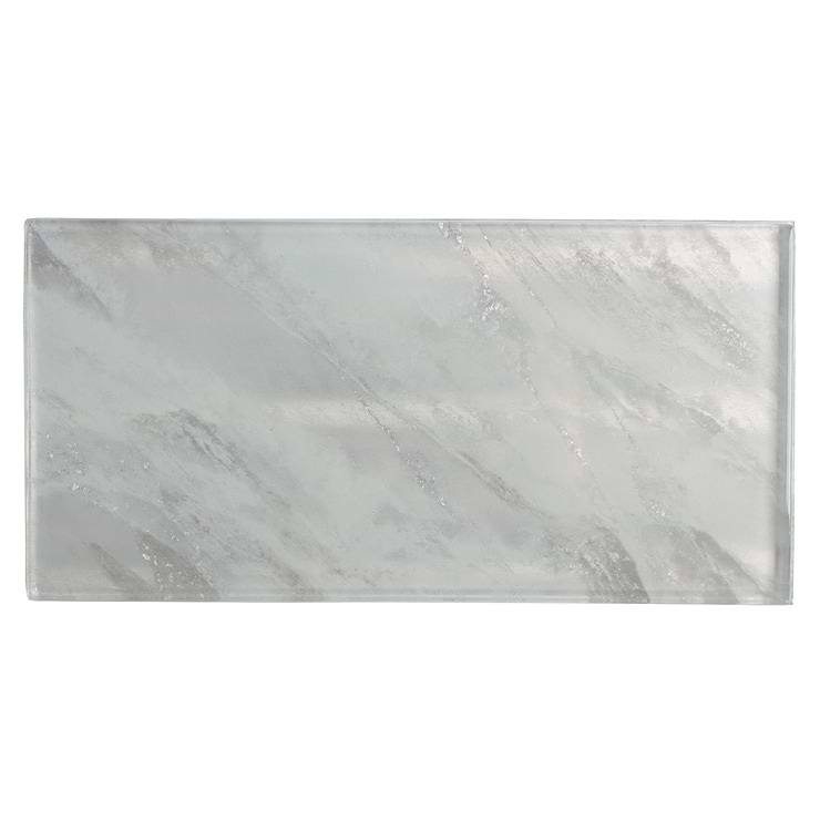 Gem Moonstone Silver 4x9 Polished Glass Tile