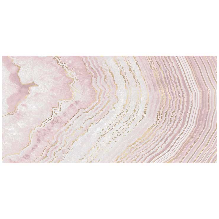 Agate Art Himalaya Pink 24x48 Artisan Decor Polished Porcelain Tile