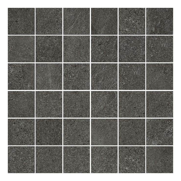 Era Charcoal Black 2x2 Limestone Look Matte Porcelain Mosaic Tile