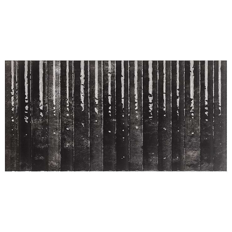 Curve Fluted Black 6x12 3D Glossy Ceramic Tile