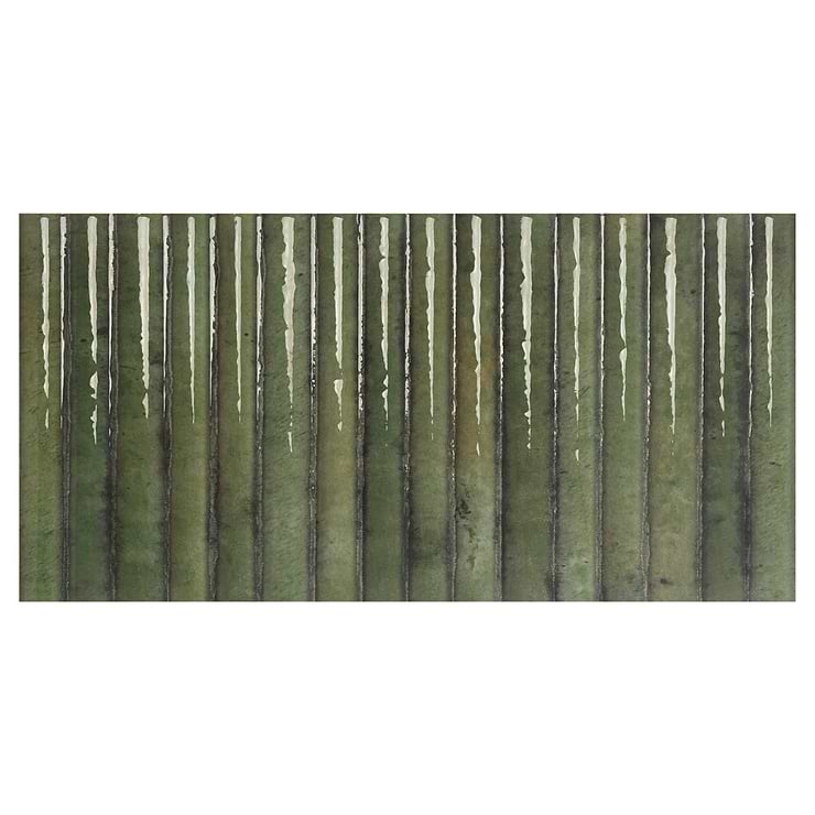 Curve Fluted Green 6x12 3D Glossy Ceramic Tile