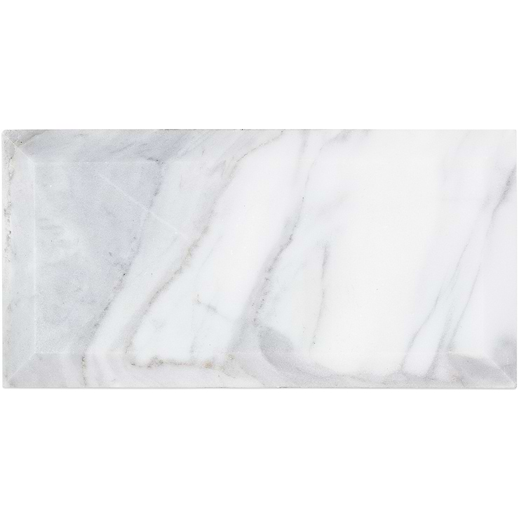 Calacatta 3x6 Beveled Polished Marble Tile