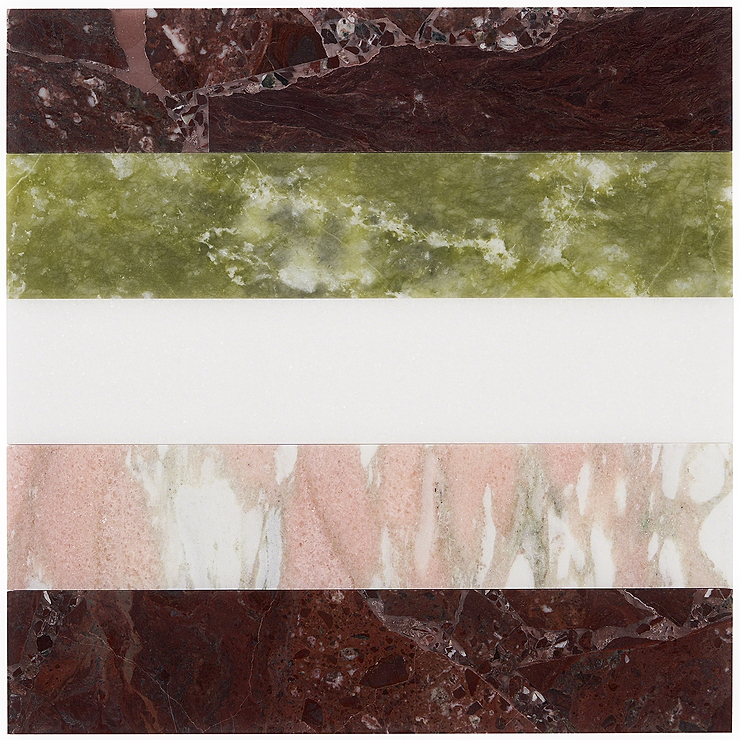 Arc Linear Rainbow 12x12 Polished Marble by Elizabeth Sutton