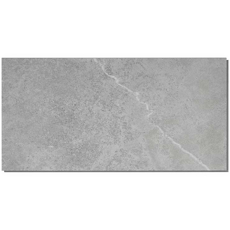 Optoro Juneau Sandstone Medium Gray 28mil Wear Layer Rigid Core Click 12x24 Luxury Vinyl Tile