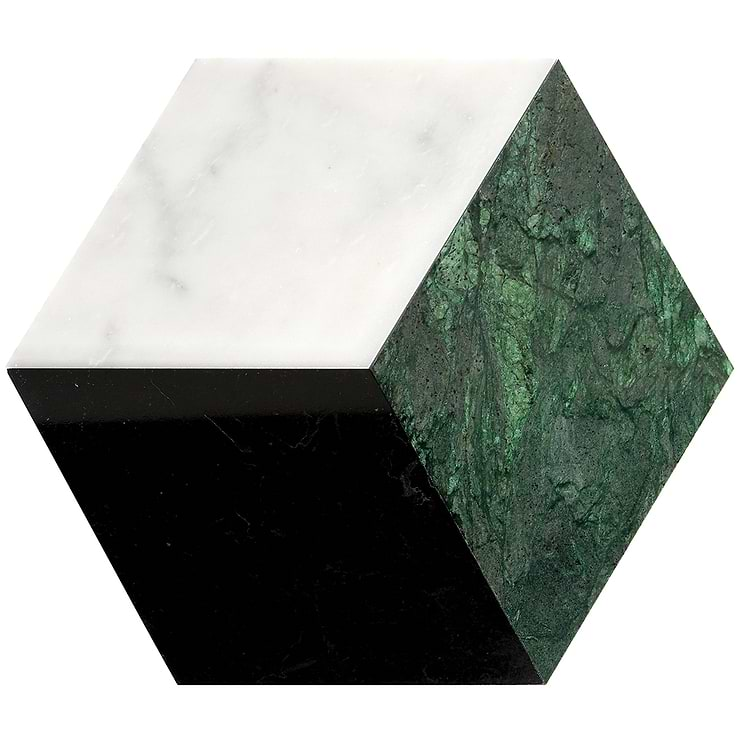 Havasar Verde Green 8x9 Polished Marble Mosaic Tile